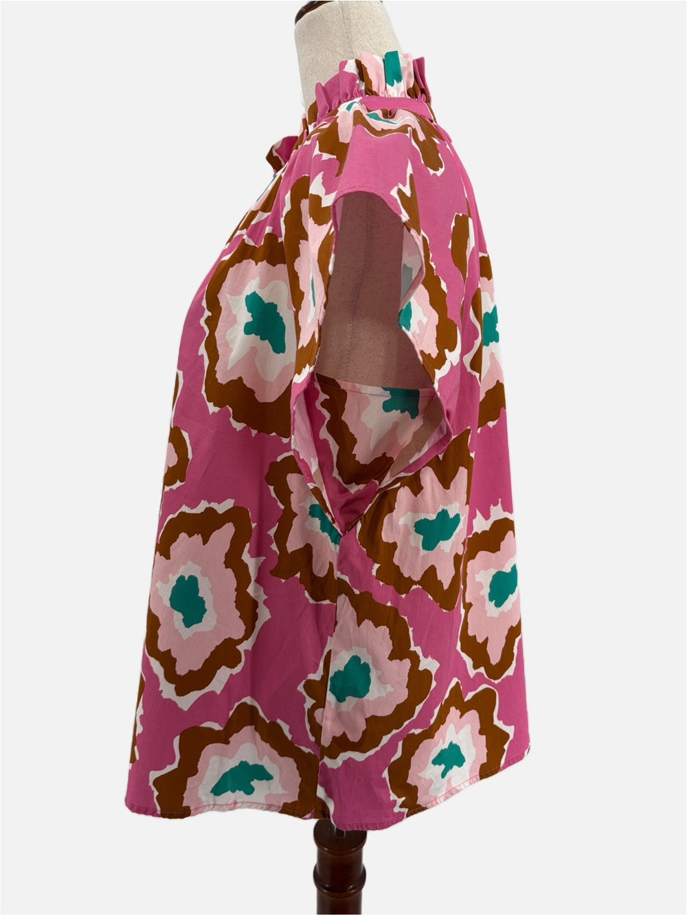Crosby by Mollie Burch Ines Abstract Floral Blouse Pink Size Large - Picture 4 of 8